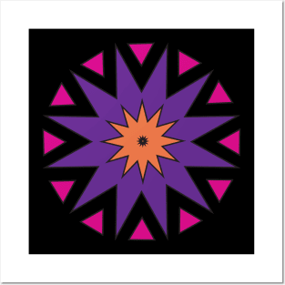 12 pointed Star Circle Posters and Art